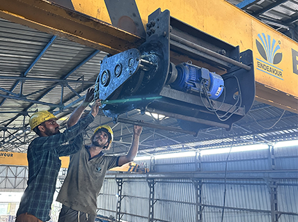 Overhauling of EOT Crane: Comprehensive maintenance to ensure optimal performance and safety.