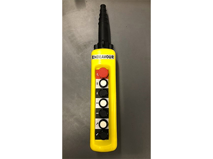Pendant switches are remote hand-held push button switches that are used to control machinery or devices such as a doorbell button.